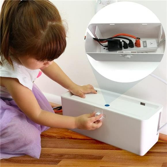 Power Strip Cover Box -  Baby Proofs Power Strip, Large 13" with Double Lock - Picture 1 of 6